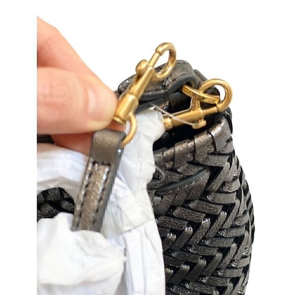 Anya Hindmarch Neeson Drawstring Micro Bag Leather Anthracite Bucket Crossbody - Picture 11 of 15